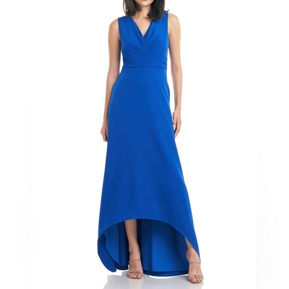 Kay Unger Melinda Hi Low Gown Sapphire Women’s Sz 2 - Picture 1 of 10